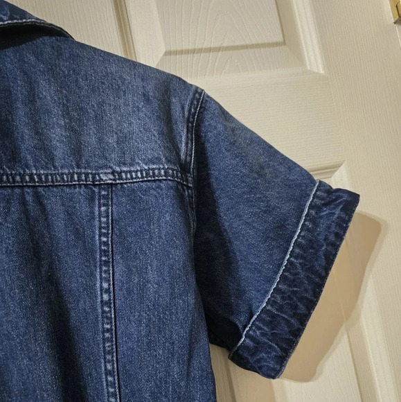 NWT WeWoreWhat Denim Flight Suit in Ludlow, Wide Leg, Zip Front, Size Medium. - Picture 10 of 14